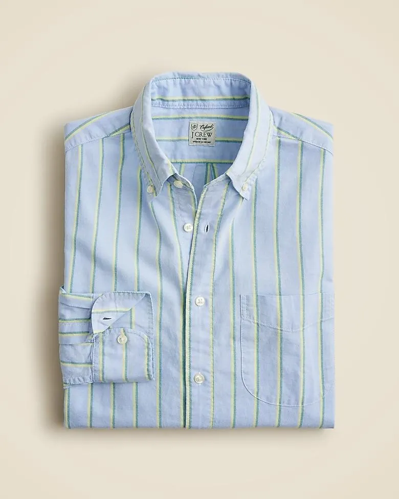 Slim Untucked Broken-in organic cotton oxford shirt