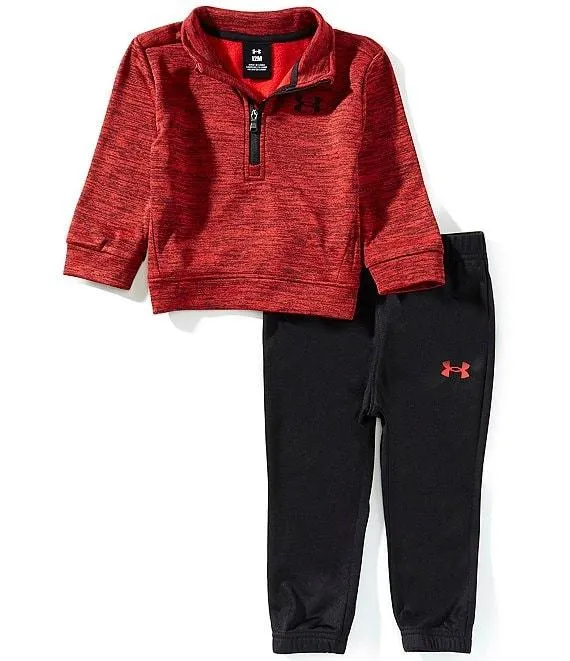 Baby Boys Long-Sleeve 1/4-Zip Fleece Pullover & Matching Fleece Jogger Pants Set