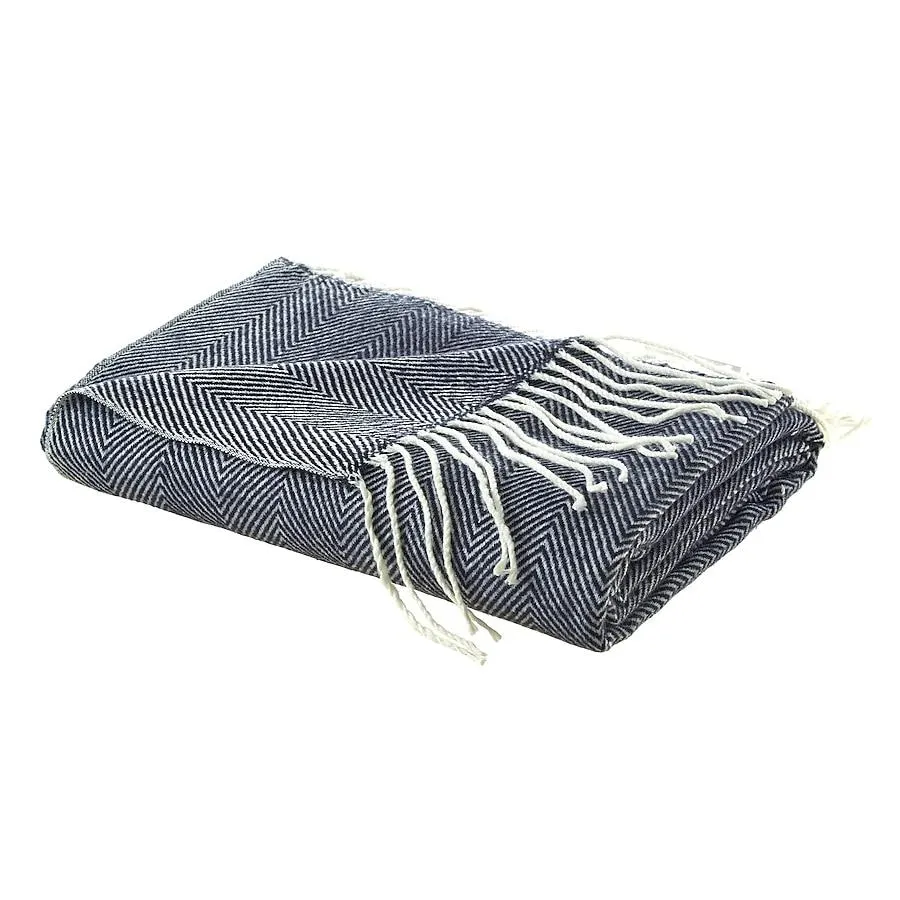 Cozy Tyme Britney Navy 50-in x 60-in Acrylic Throw