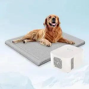 Pet Pad Cooling System for Summer, Consistent Cooling Water Mat for Dogs and Cats, No Refrigeration or Chemical Gel Needed, Machine Washable Bed, Ideal for Home and Crates (Gray, XL)