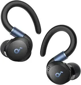 Soundcore Sport X20 by Anker, True-Wireless Workout Earbuds, Rotatable and Extendable Ear Hooks, Noise Cancelling, Deep Bass, IP68 Waterproof, Sweatproof, Dustproof, 48H Play, Sport Earbuds for Gym