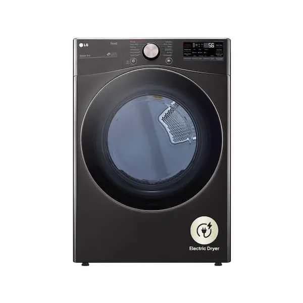 7.4 Cu. Ft. Vented SMART Stackable Electric Dryer in Black Steel with TurboSteam and Sensor Dry Technology