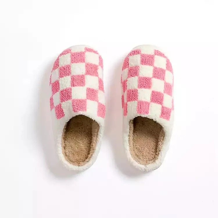 Medium Boucle Checkered Slippers