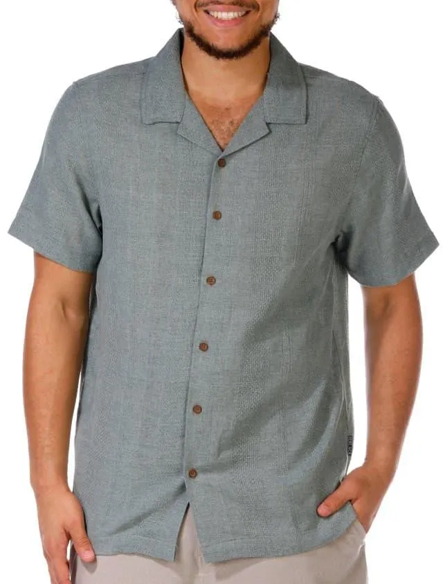 PX Black Men's Short Sleeve Woven Buttoned Shirt