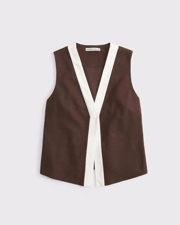 Linen-Blend Vest