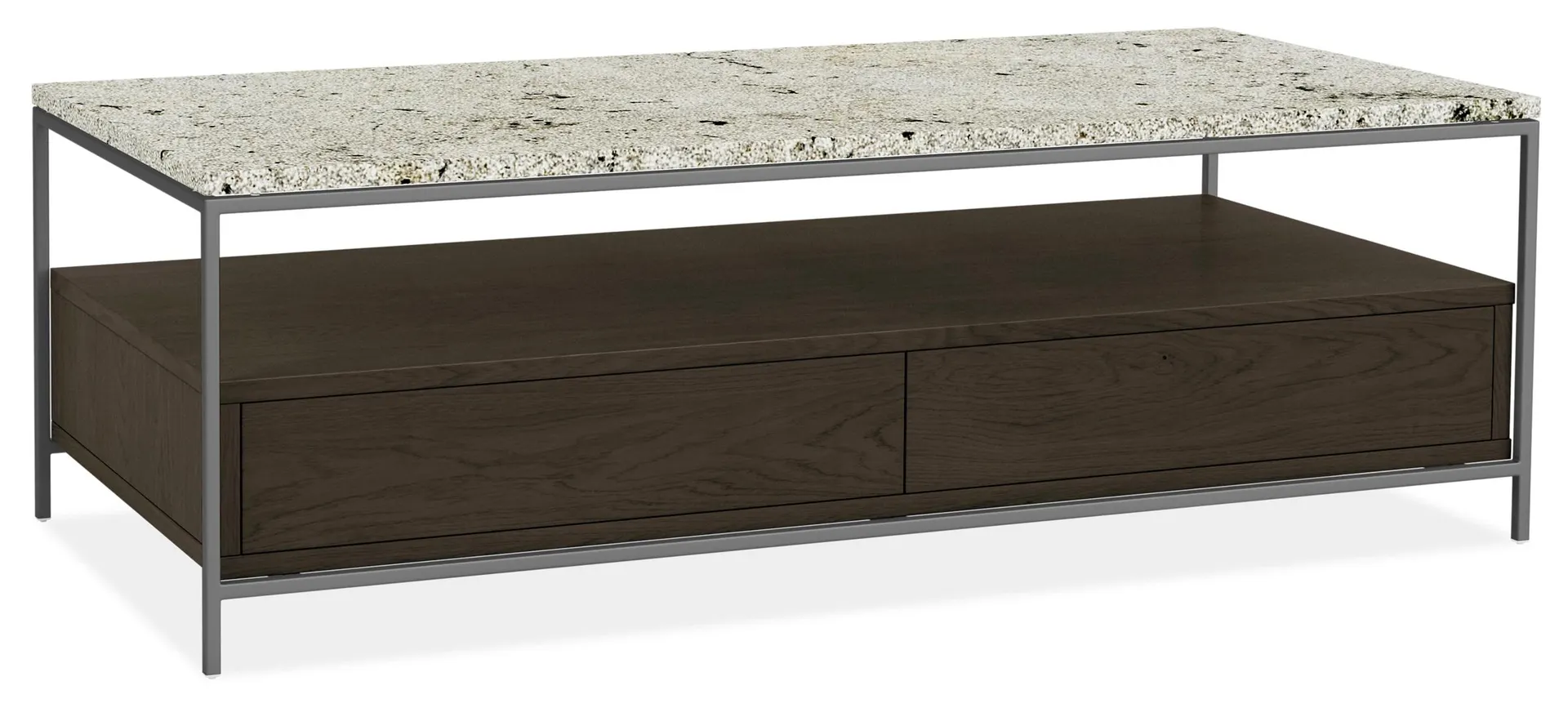 Williams 48w 24d 16h Coffee Table in Charcoal w/Mayfair White top