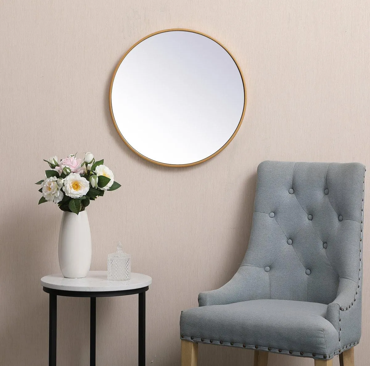 Sabine Metal Round Wall Mirror