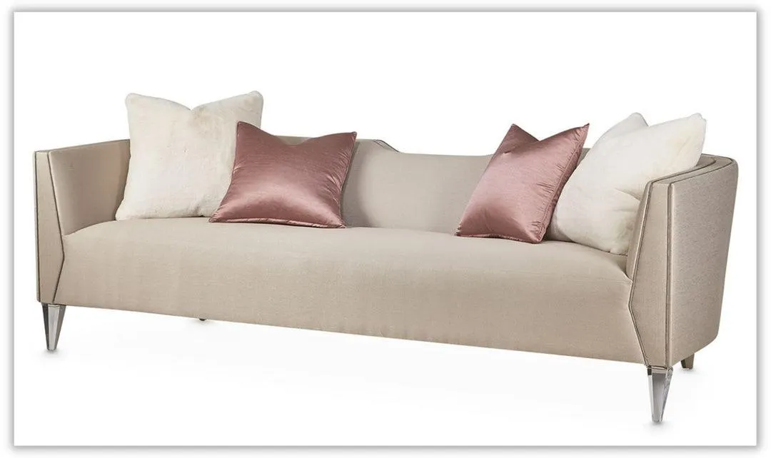 AICO Linea Matching Sofa Metallic Silver Mist