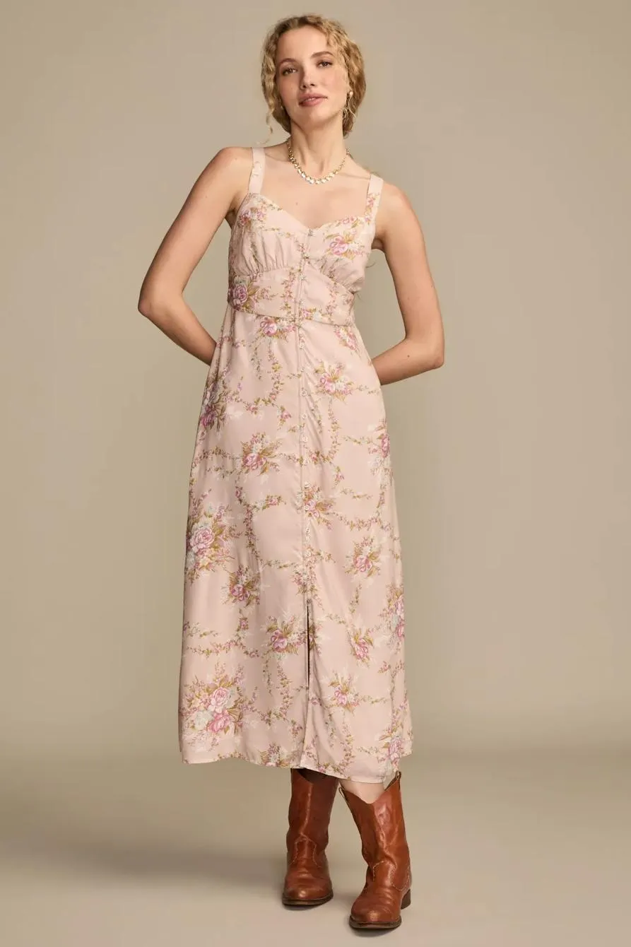 sleeveless button through midi dress