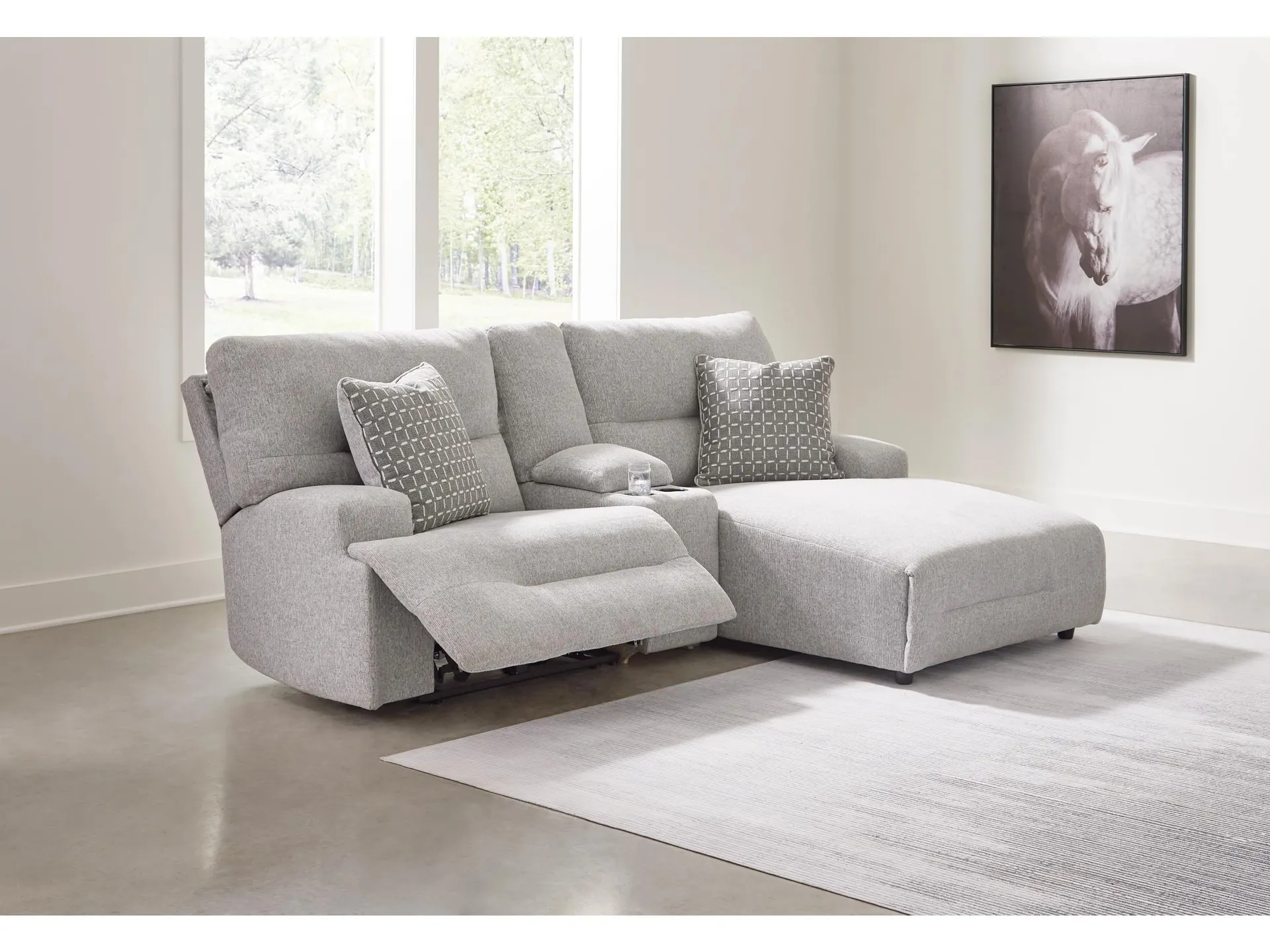 Acklen Place Next-Gen Nuvella™ Performance Fabric Dual Power Reclining Modular Sofa with Chaise