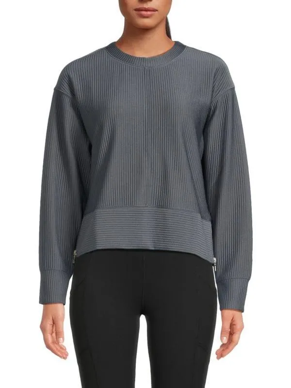 Dropped Shoulder Ribbed Pullover