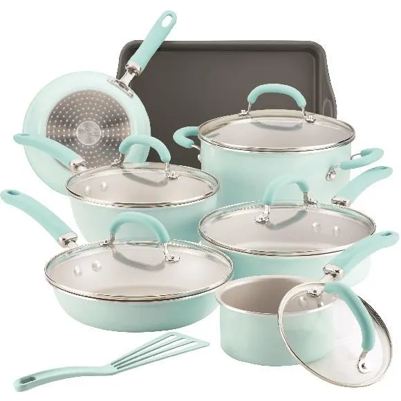 13-Piece Aluminum Nonstick Cookware Set - Blue