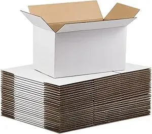 White Shipping Boxes 11x6x6 Inches Small Corrugated Cardboard Boxes, 25 Pack
