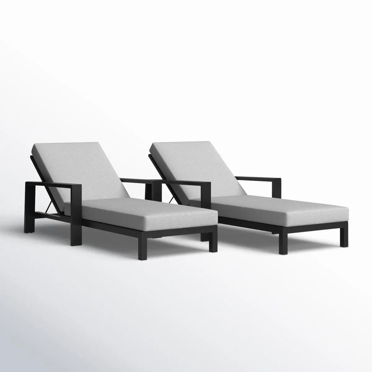 Hoyt 35'' Outdoor Metal Chaise Lounge (Set of 2)
