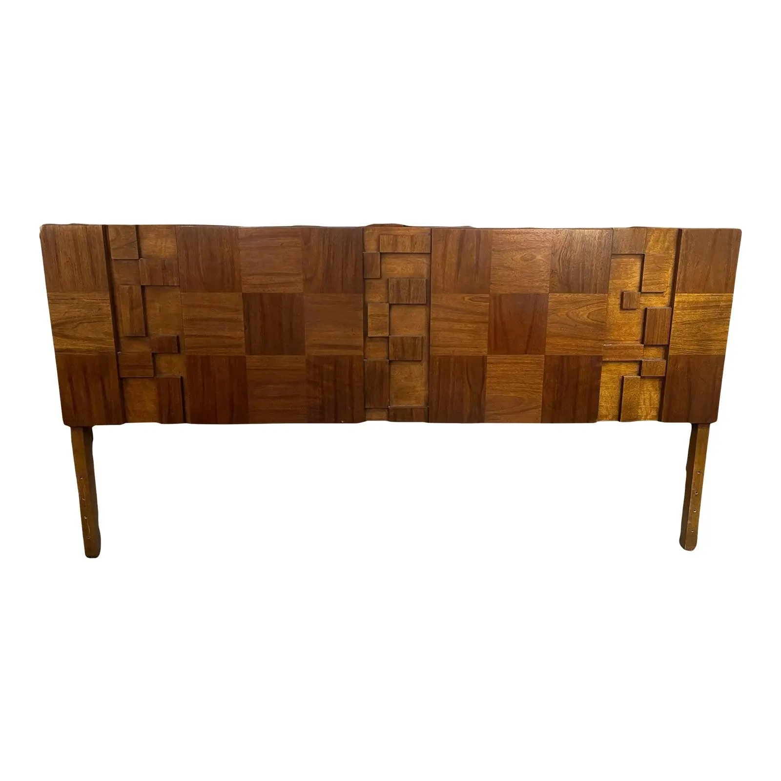 1970s Lane Staccato Brutalist Eastern/Standard King Headboard