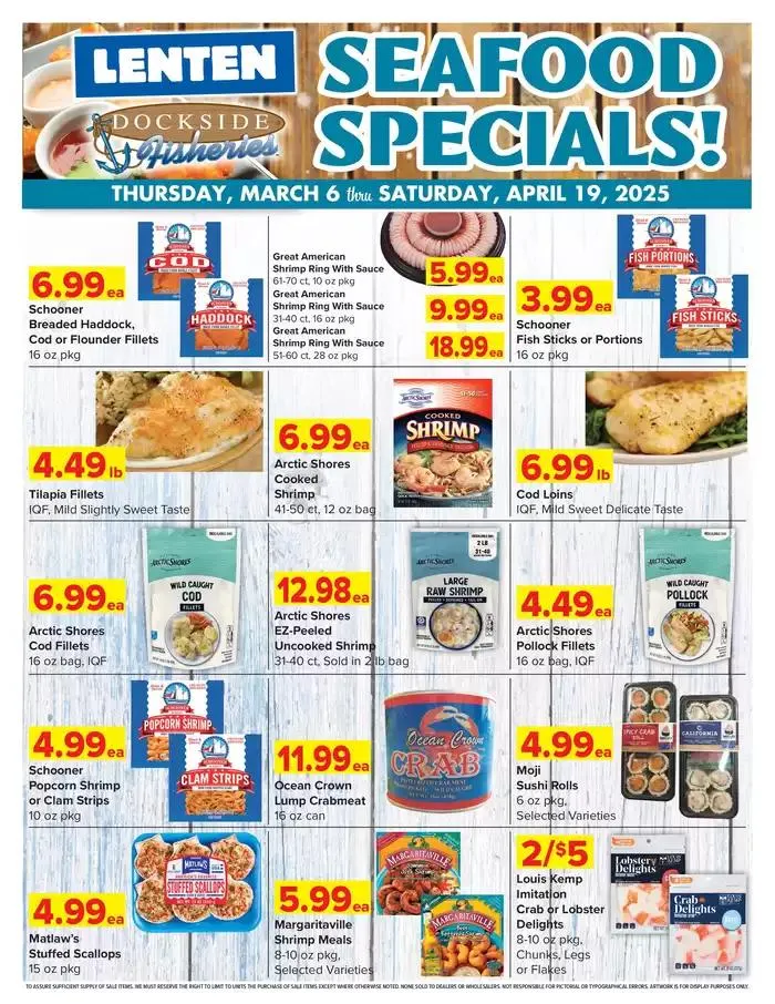 Weekly ad Shop 'n Save Lenten Seafood Flyer from March 6 to April 19 2025 - Page 1
