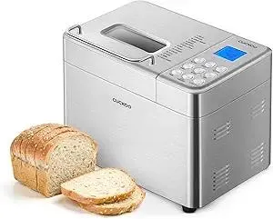 CUCKOO Bread Maker Machine with 15 Menu Options + 3 Crust Colors, 2 lbs Bread Machine with Automatic Fruit & Nut Dispenser, Includes 6 Accessories, Ideal Breadmaker for Sourdough (CBM-AAB101S)