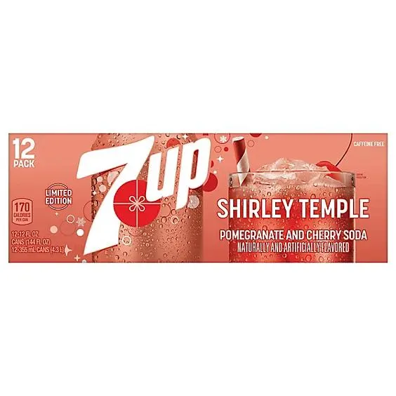 7UP Shirley Temple Soda Cans - 12-12 Oz