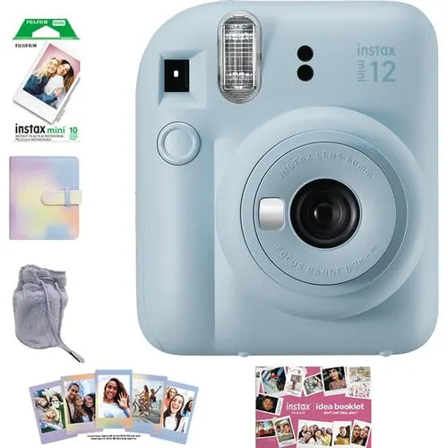 Fujifilm Instax Mini 12 Instant Camera Pastel Blue with Holiday Bundle 2024 - Open Box