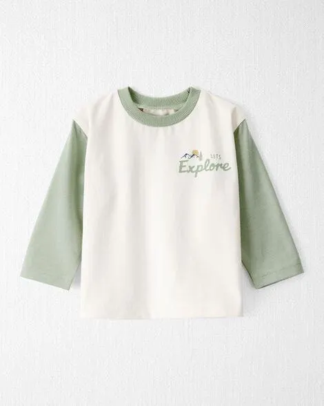 Baby Girl Organic Cotton Let's Explore Long-Sleeve Tee