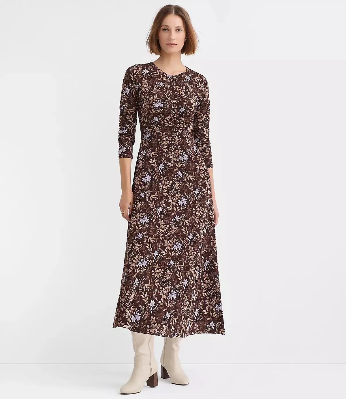 Garden Ruched Bodice Midi Dress