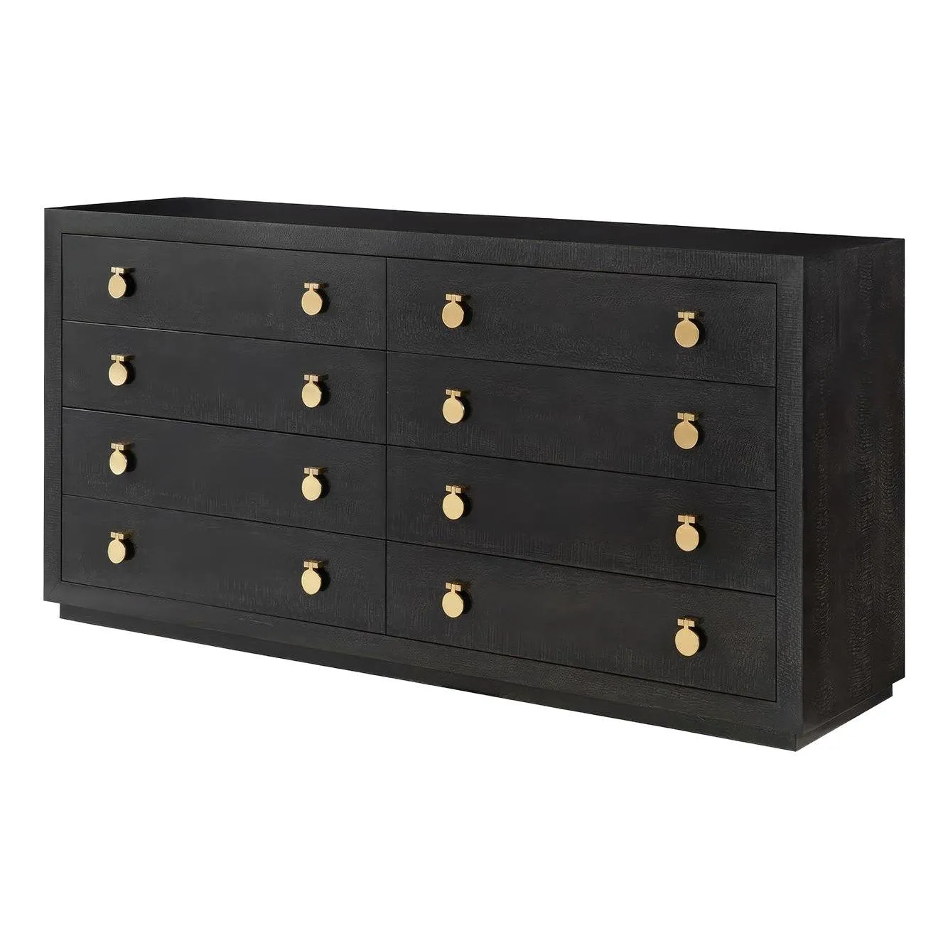 Modern Black Eight Drawer Dresser