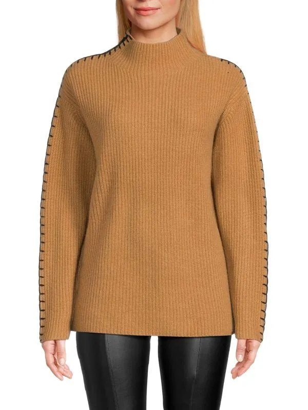 100% Cashmere Funnel Neck Sweater