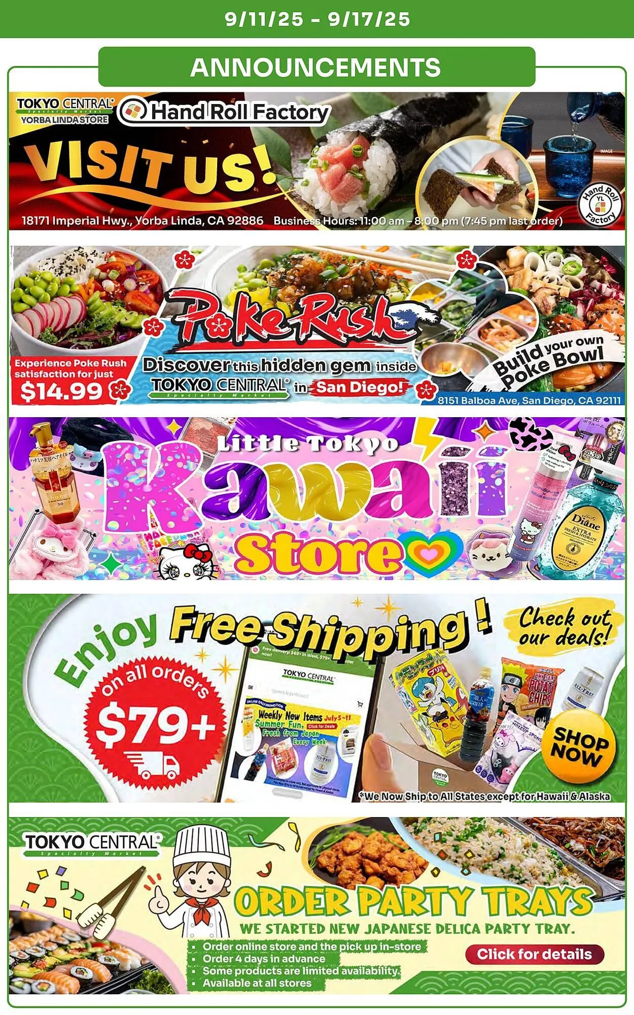 Weekly promotion Tokyo Central Specialty Market weekly ad spanning from September 11 to September 17 2025 - Page 9 for Catalogue 365