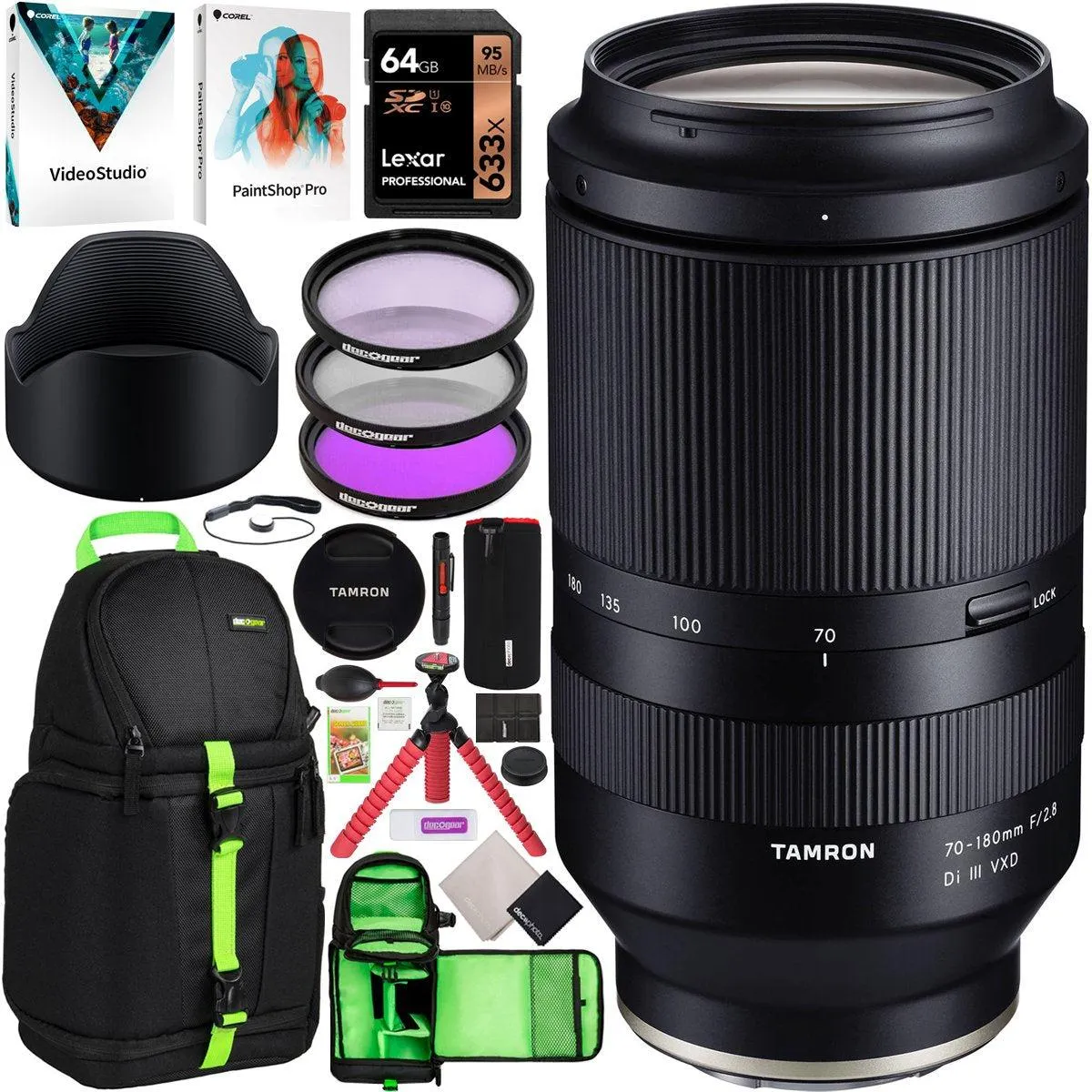 Tamron 70-180mm F2.8 Di III VXD Lens A056 Kit for Sony Mirrorless E-Mount Camera Bundle