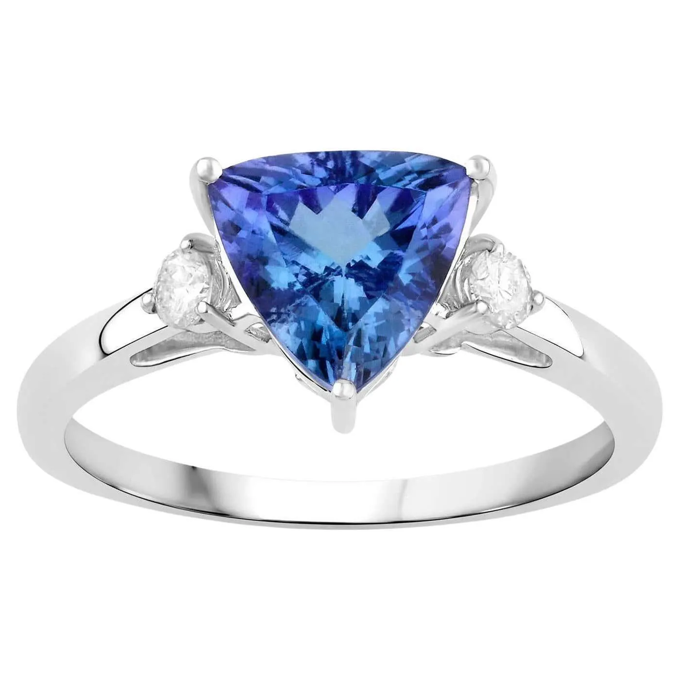 Tanzanite Ring With Diamonds 2.23 Carats 14K White Gold