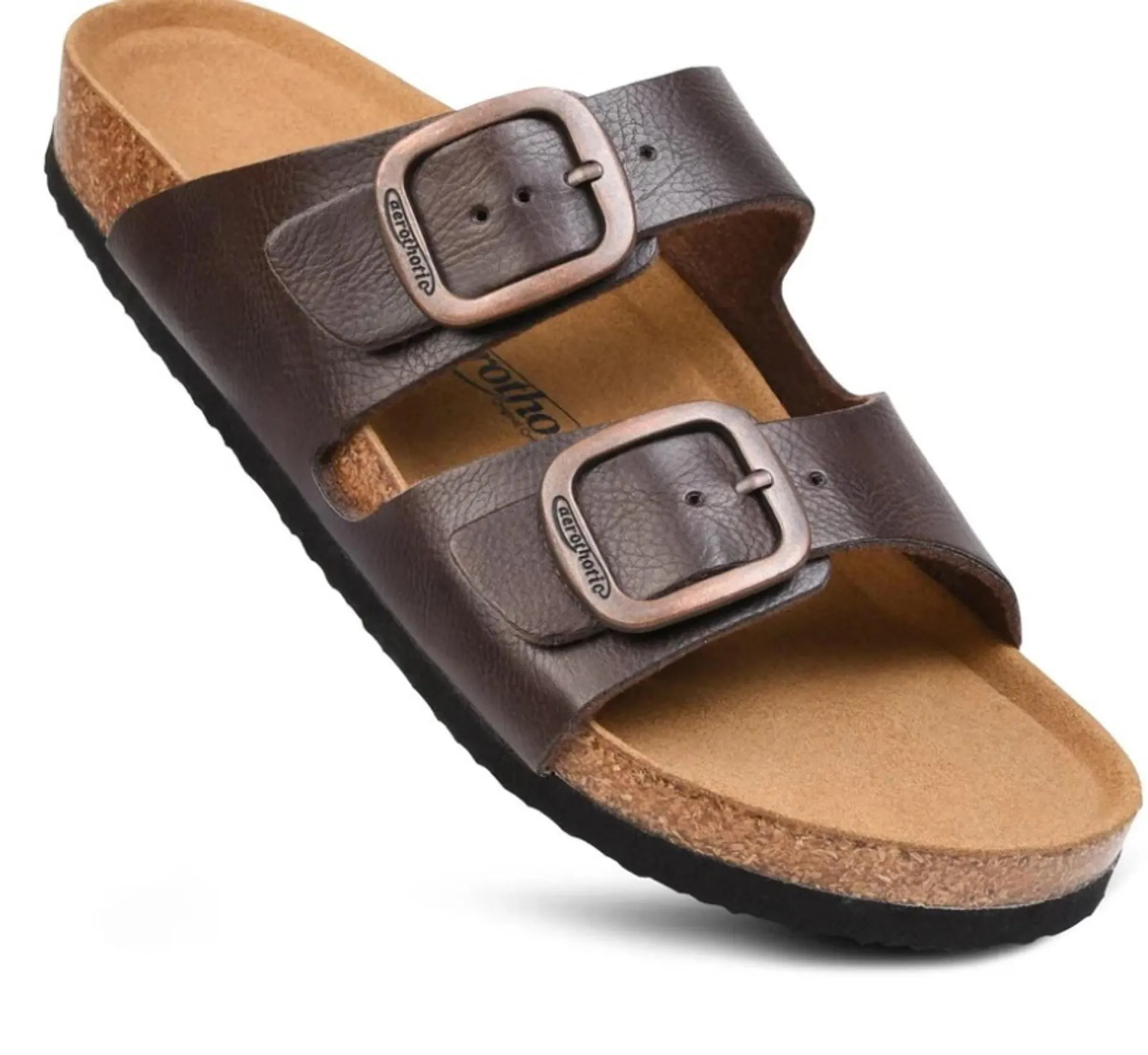 Aerothotic Womens Brown Arete Womens Slide Sandals