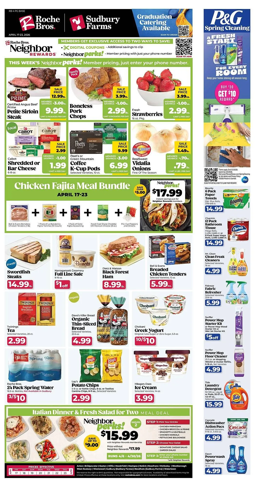 Weekly promotion Roche Bros weekly ad spanning from April 17 to April 23 2026 - Page 1 for Catalogue 365