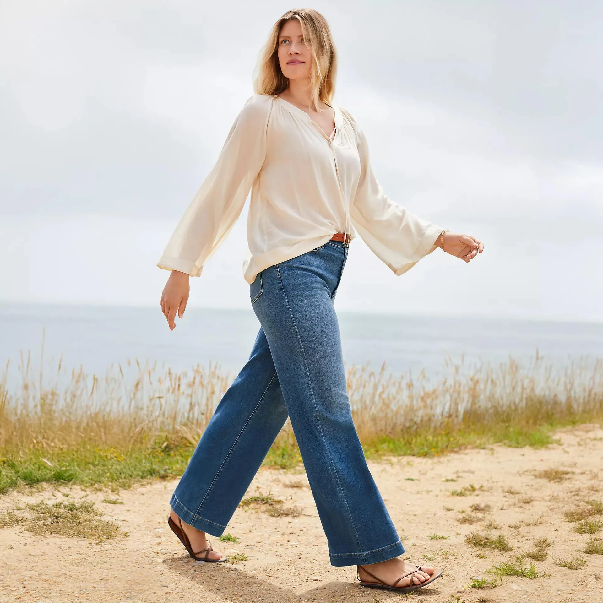 High Rise Wide Leg Denim Jeans