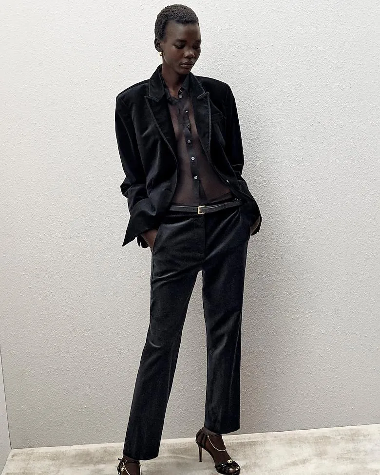 Kate slim-fit pant in velvet