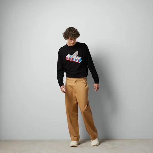 Cotton jersey long-sleeved T-shirt