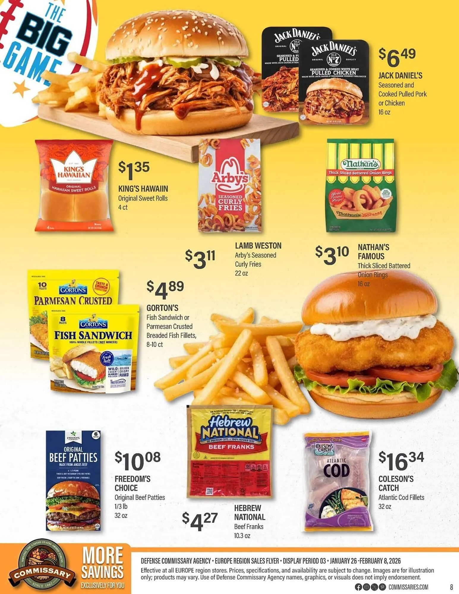 Weekly promotion Commissary weekly ad spanning from January 26 to February 8 2026 - Page 8 for Catalogue 365