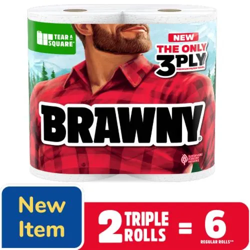 Brawny® Tear-A-Square® 3-Ply Paper Towel Triple Rolls