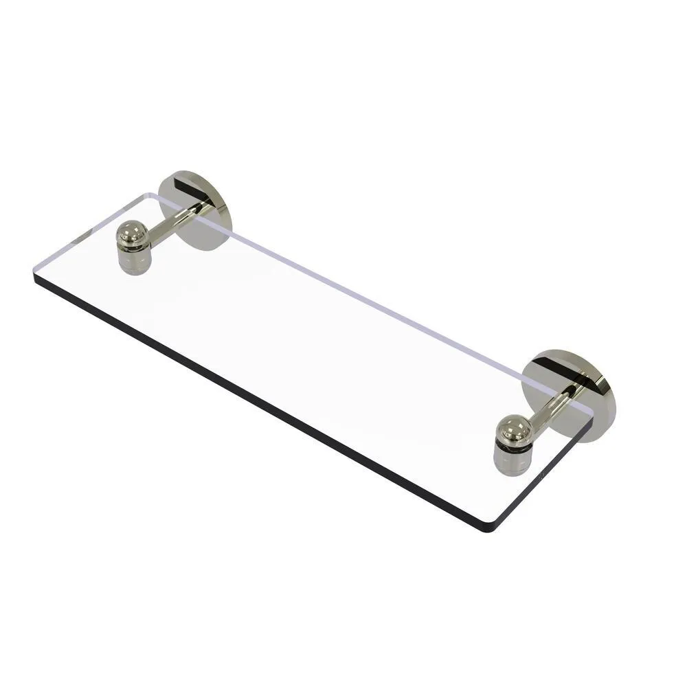 Allied Brass Tango 16" Polished Nickel Glass Bathroom Shelf with Beveled Edges