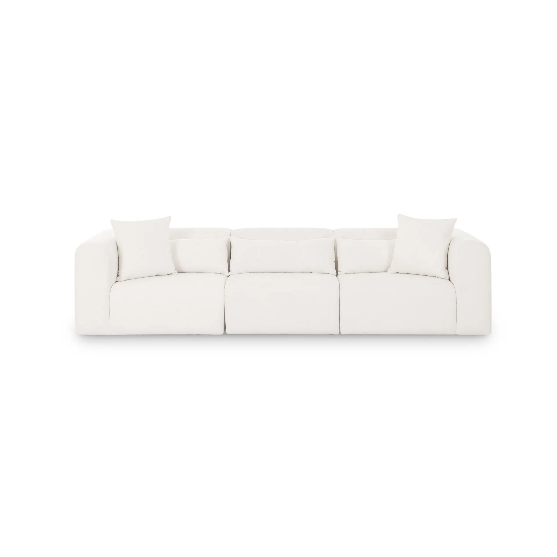 Tarra 118" Cream Performance Chenille Modular Sofa