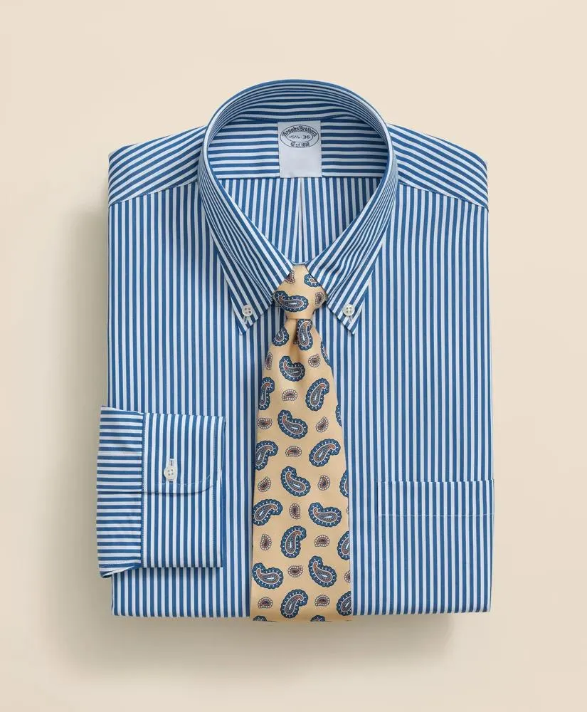 Pure Supima ® Cotton Regular-Finish Polo Button Down Collar, Candy Stripe Dress Shirt