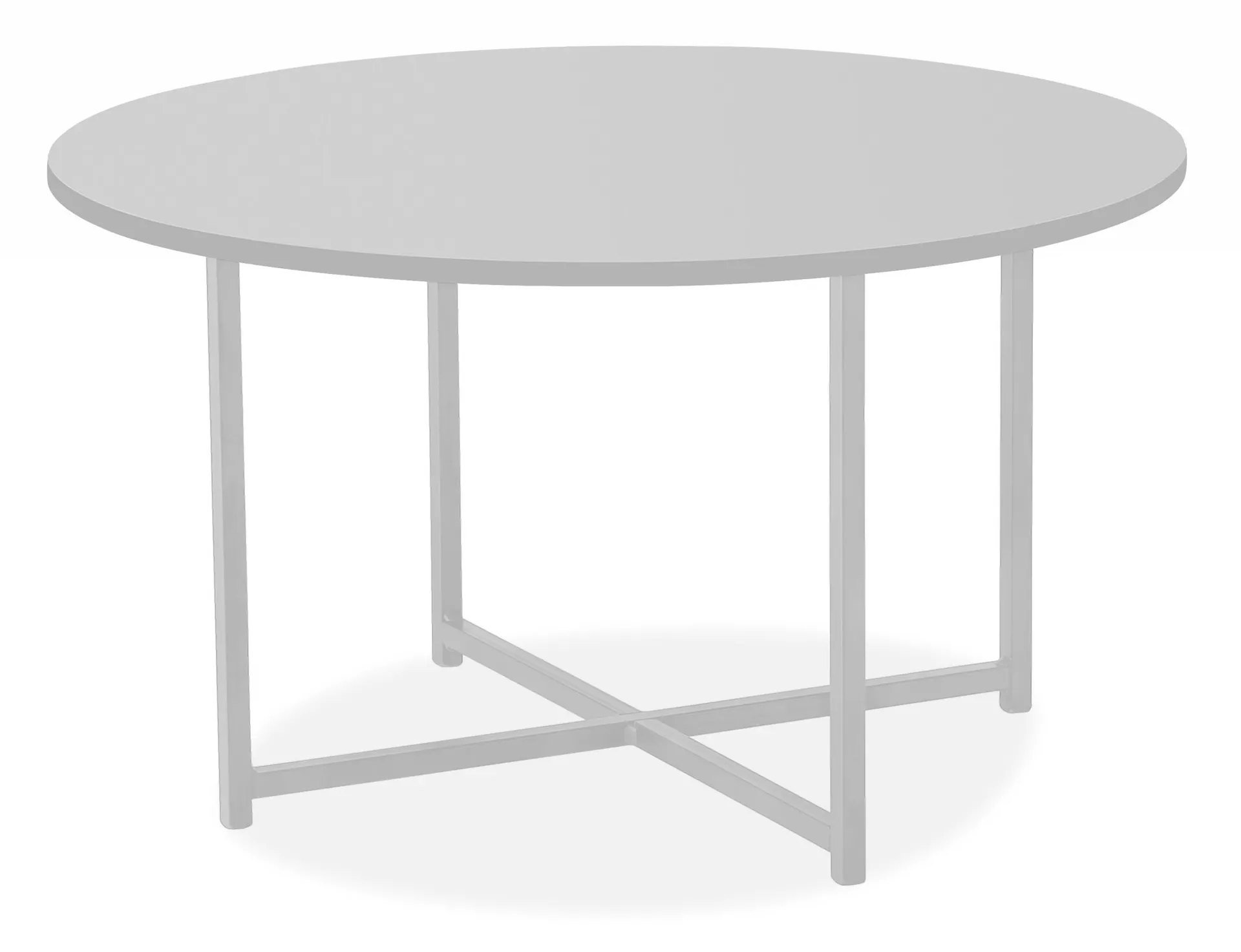 Classic 27 diam 16h Outdoor Coffee Table w/HDPE White Top & Stainless Steel Legs