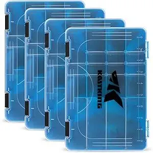 KastKing Bait Vault Camouflage Tackle Box, Plastic Tackle Trays, Fishing Tackle Box Storage Organizer with Removable Dividers, 2 Packs /4 Packs Lure Boxes Terminal Tackle Storage