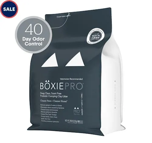 Boxiecat Self-Cleaning Probiotic Scent Free Clumping Clay Litter, 28 lbs.