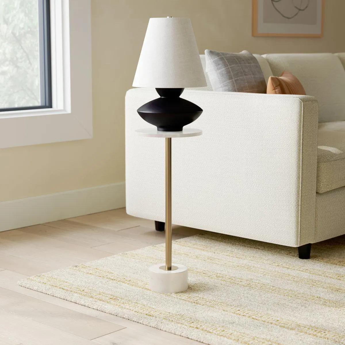 Layla Iron Marble Accent Table