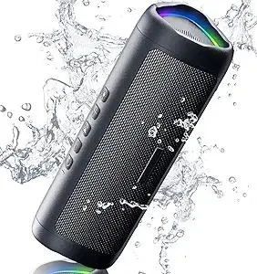 Bluetooth Speaker with HD Sound, Portable Wireless, IPX5 Waterproof, Up to 20H Playtime, TWS Pairing, BT5.3, for Home/Party/Outdoor/Beach, Electronic Gadgets, Birthday Gift (Black)