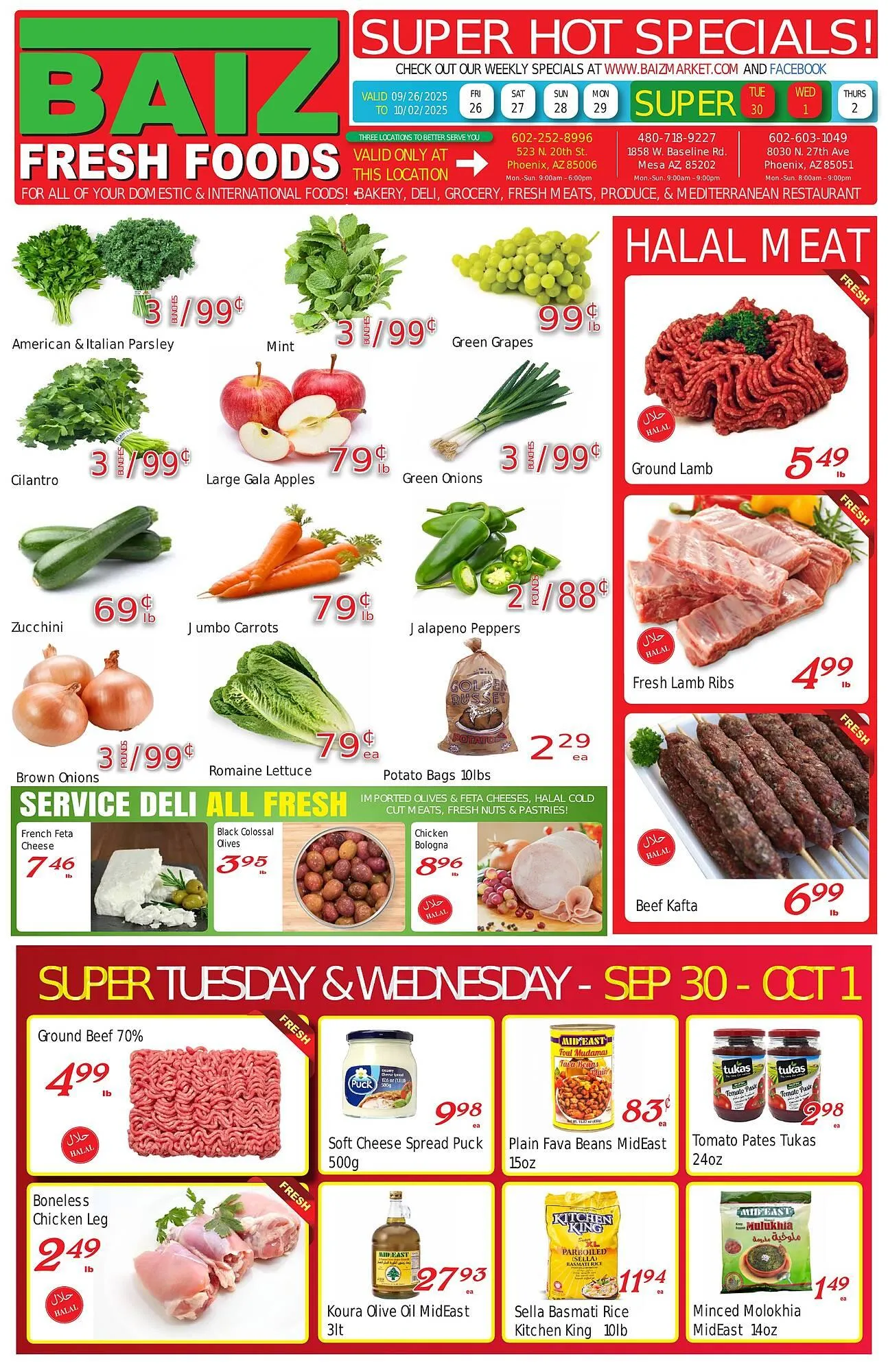 Weekly ad Baiz Market Place weekly ad from September 26 to October 2 2025 - Page 1