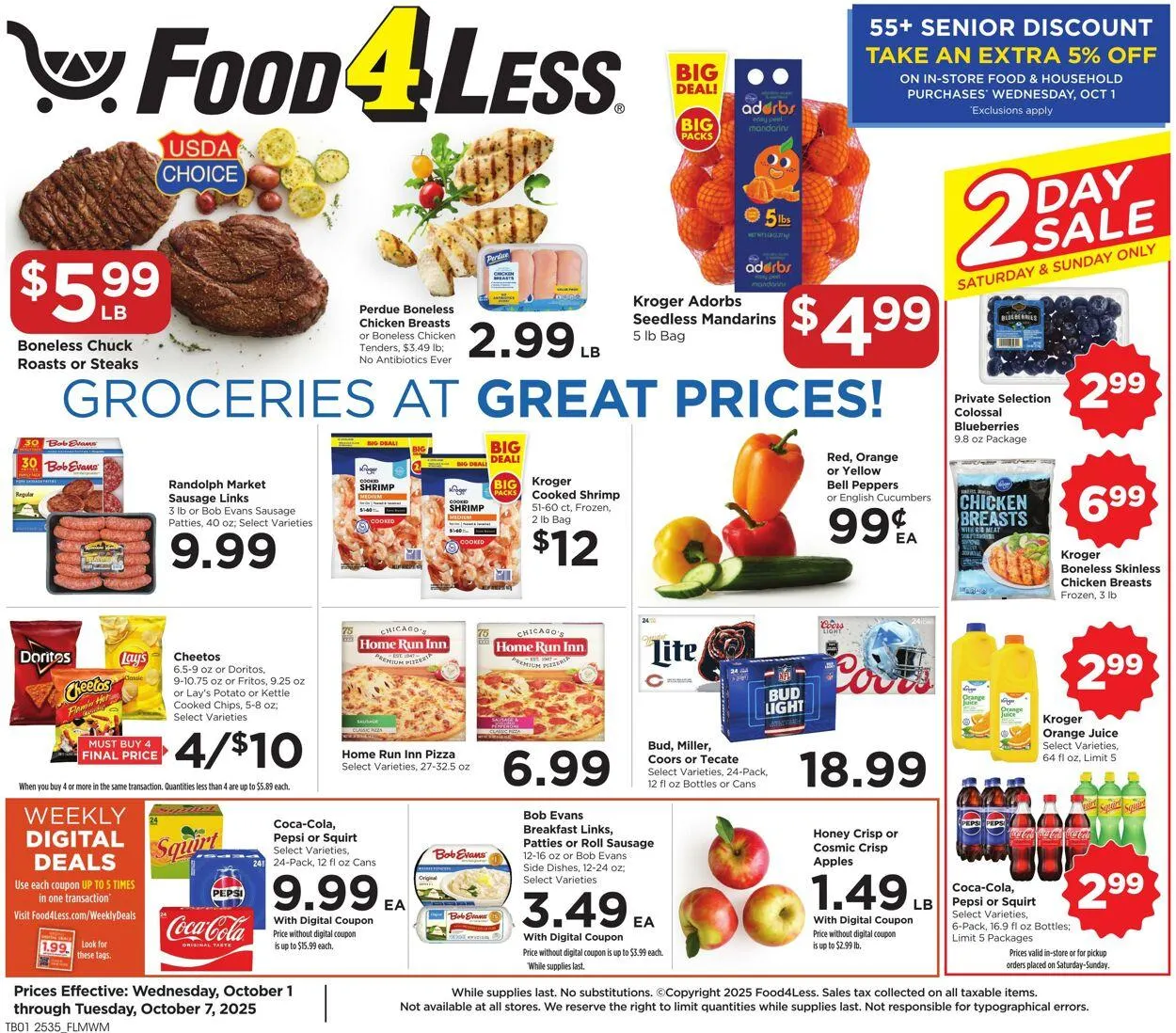 Weekly ad Food 4 Less from October 1 to October 7 2025 - Page 1