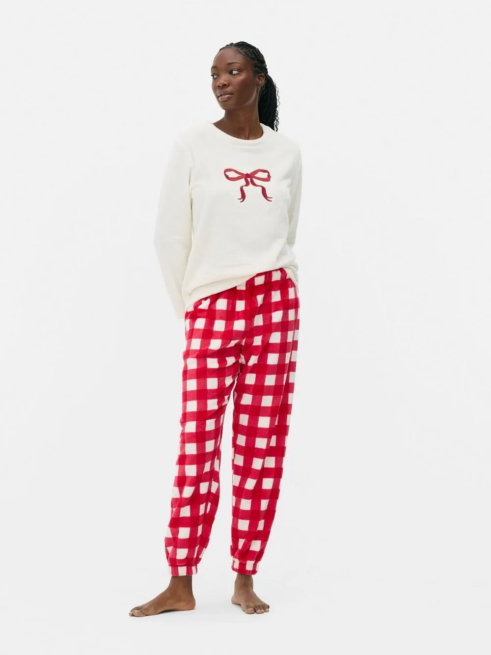 Fleece Bow Pajama Set
