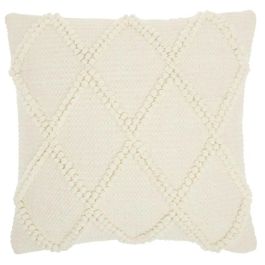 Mina Victory Lifestyles 18-in x 18-in Off-white Square Indoor Decorative Pillow