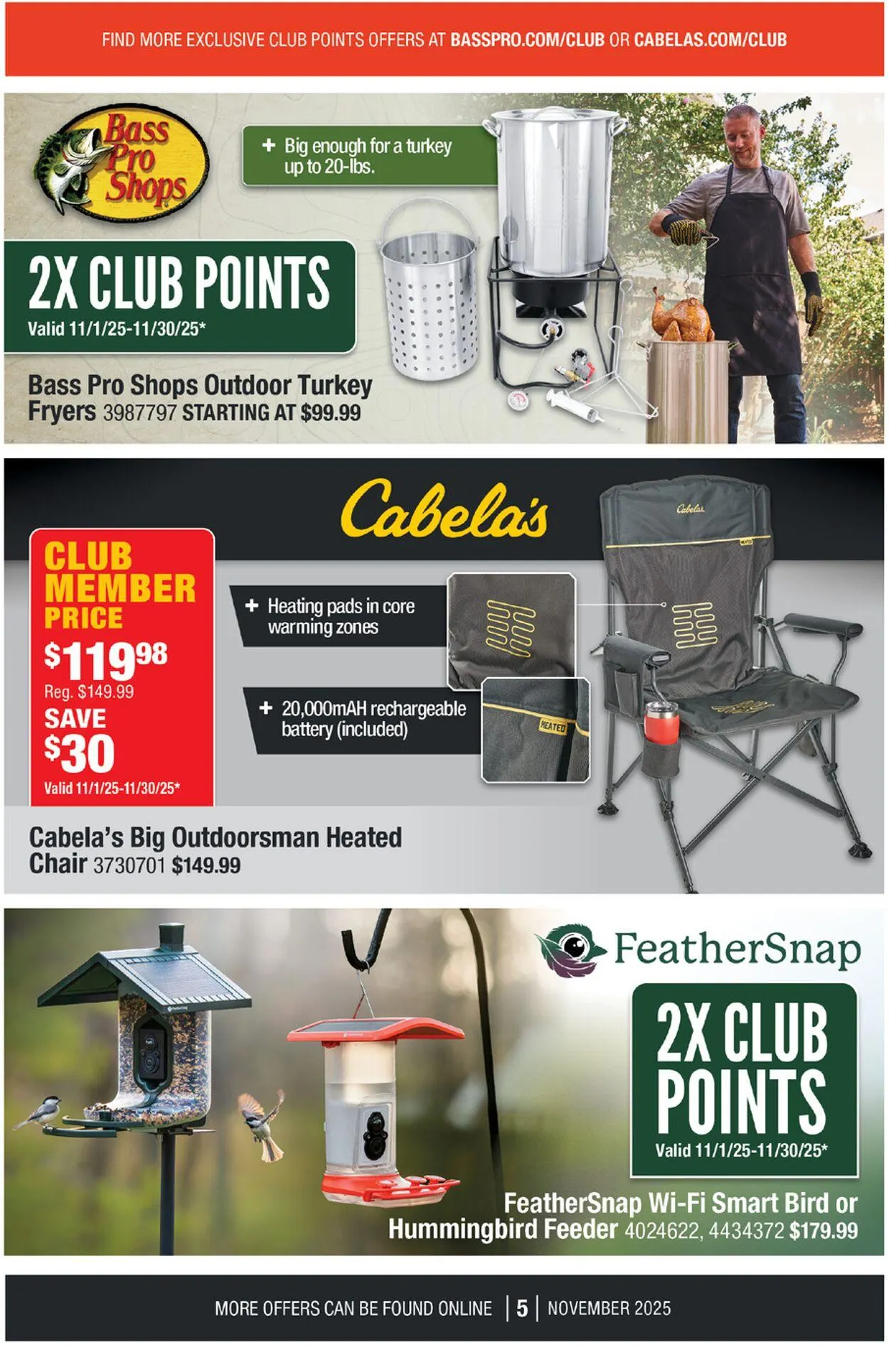 Weekly promotion Bass Pro Current weekly ad spanning from November 1 to November 30 2025 - Page 5 for Catalogue 365